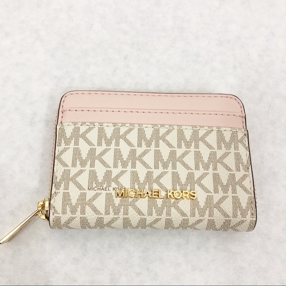 MICHAEL Michael Kors Handbags - NEW Michael Michael Kors Jet Set Zippered Card Case Wallet, Blush Pink